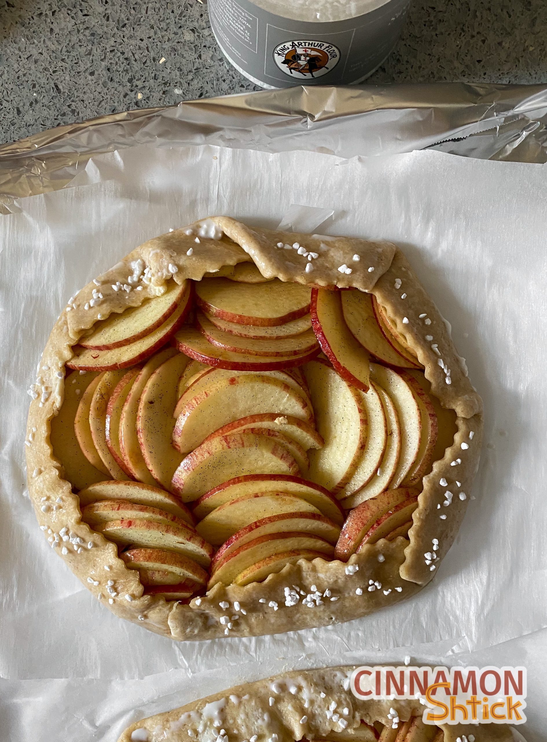 apple galette shaped before baking