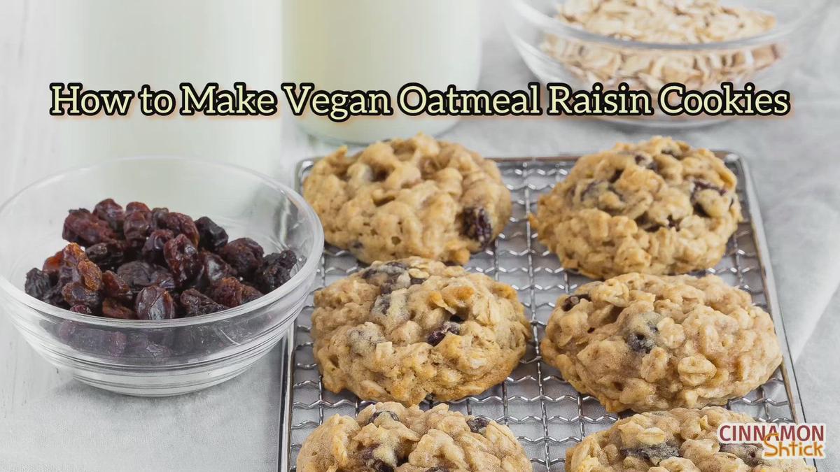 'Video thumbnail for How to Make Vegan Oatmeal Raisin Cookies'
