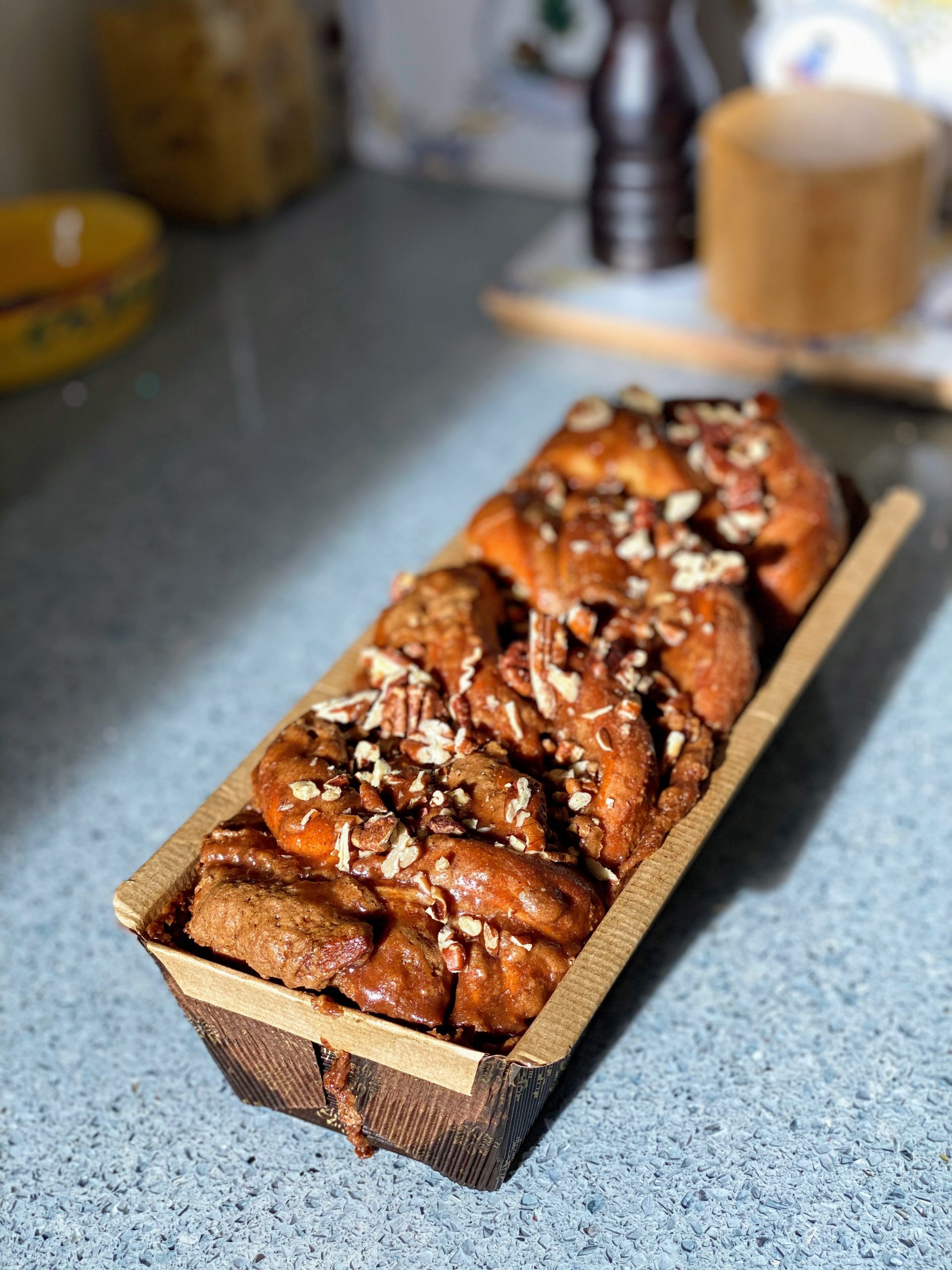 Baked babka in baking pan