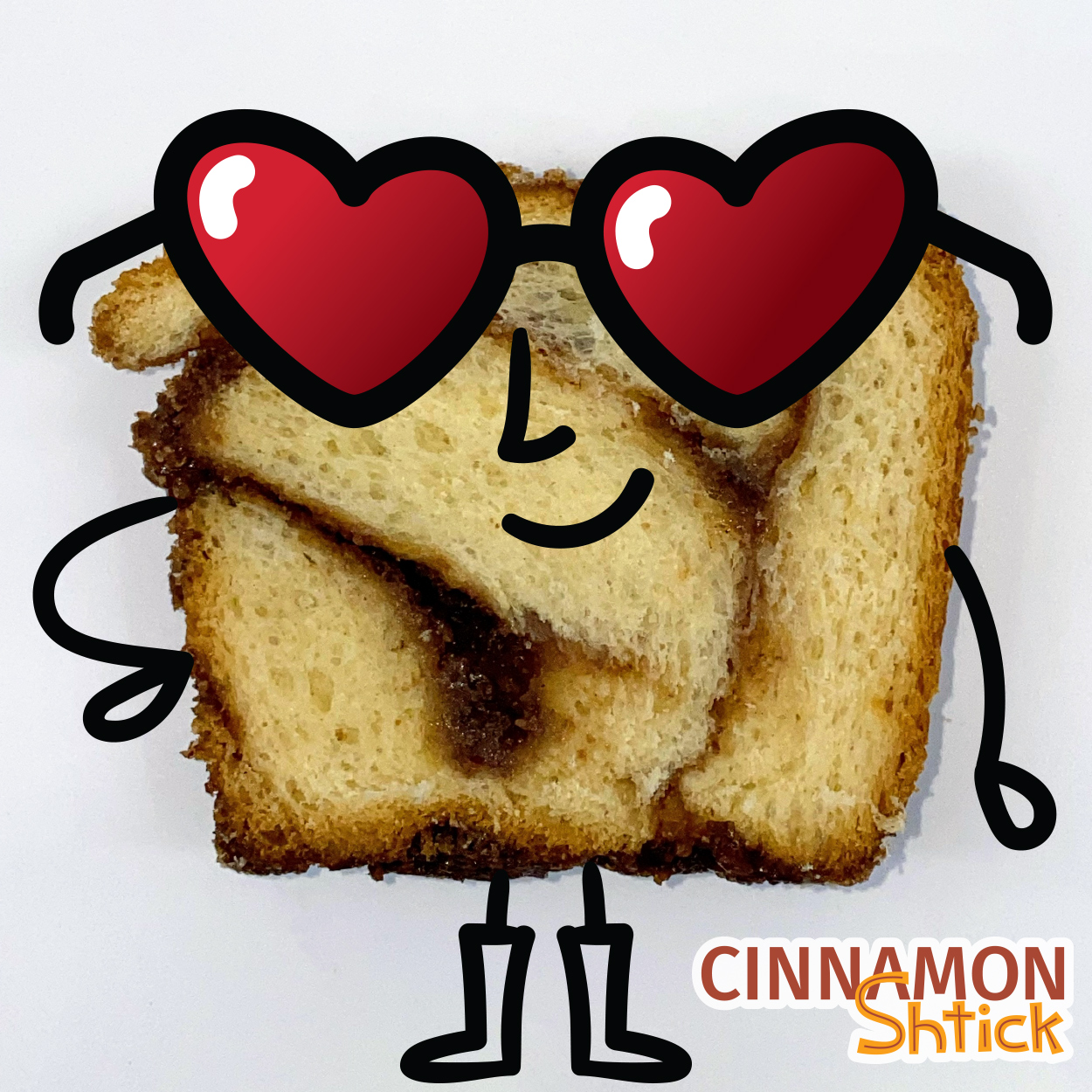 Babka character with heart glasses