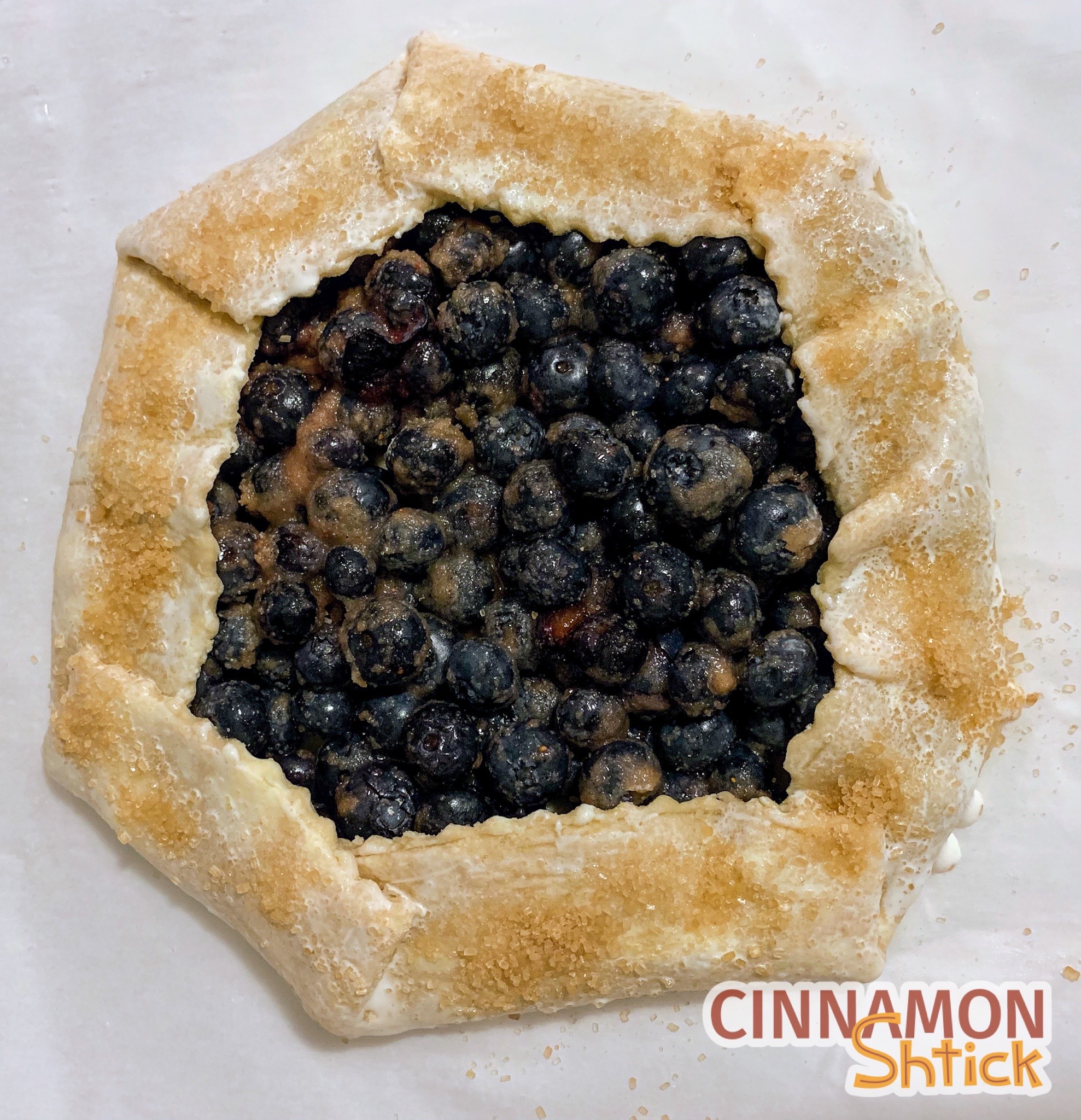 blueberry galette shaped and ready to be baked