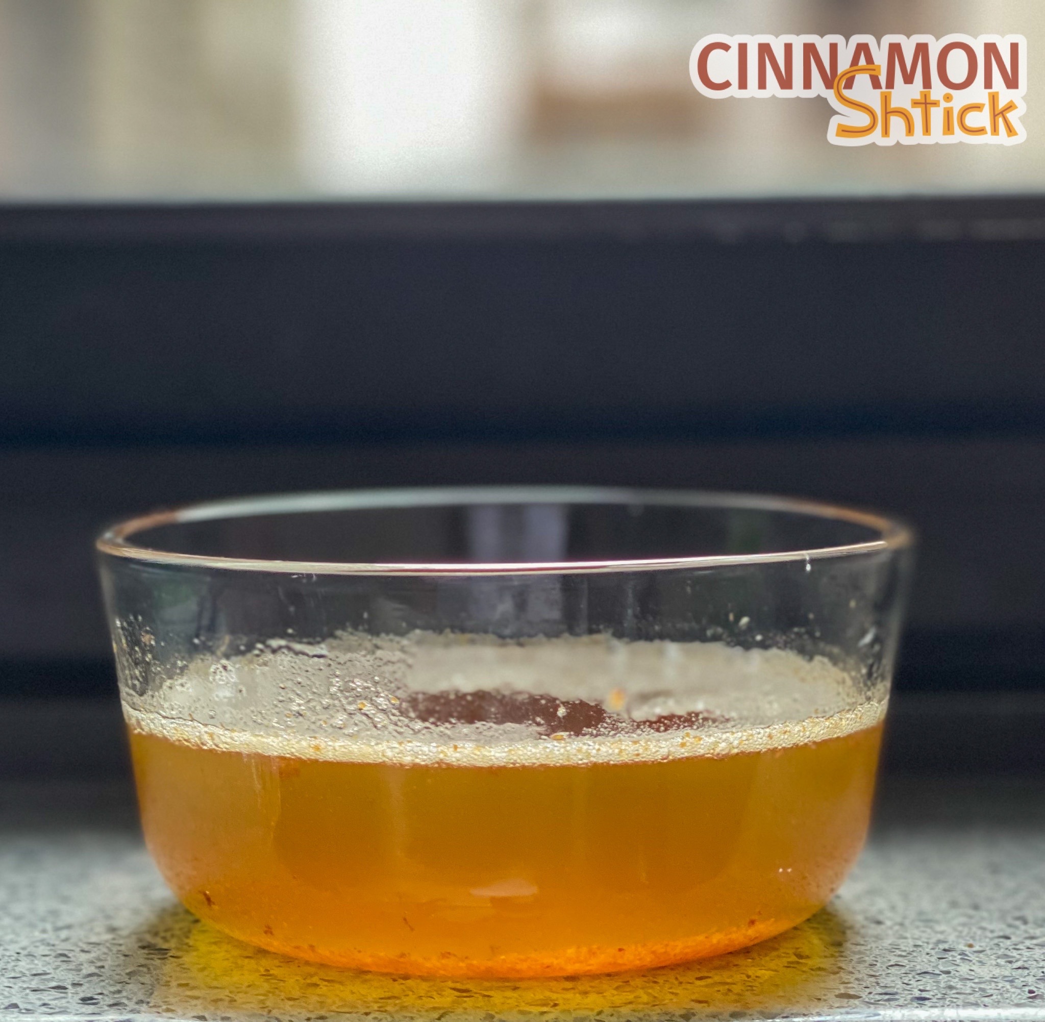 side view of browned butter in melted stage