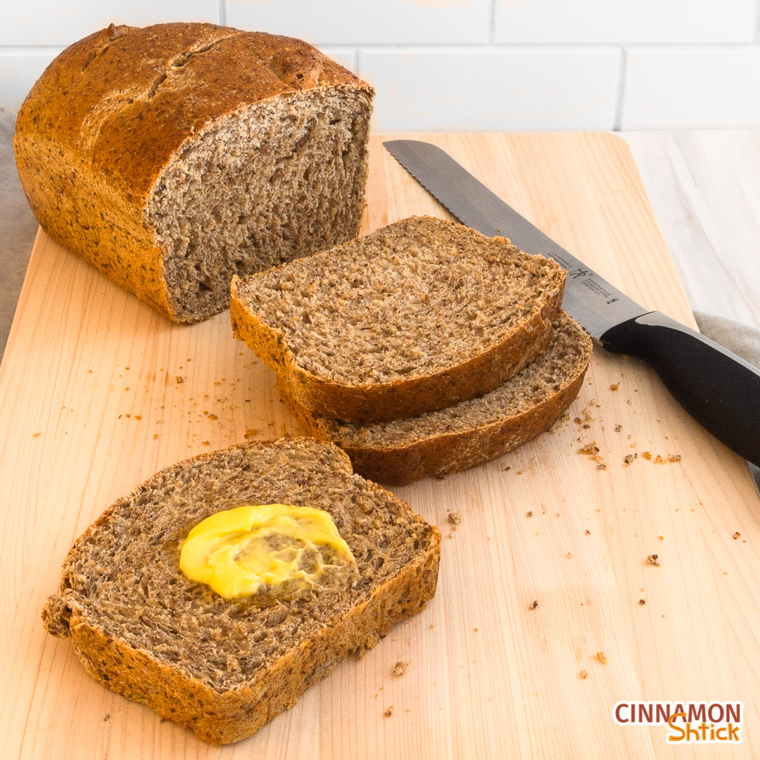 sourdough discard sandwich bread on a cutting board